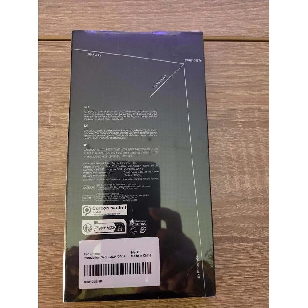 CASEKOO MagicStand iPhone Case Black Slim Protective‎ Cover with Ring Stand